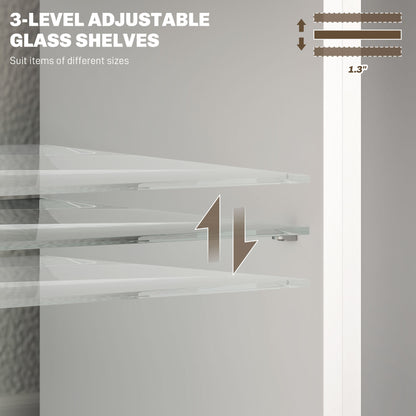 TV Stand Center for 55" with LED Lights and Power Outlets TV Television Cabinet with Adjustable Shelves High Gloss