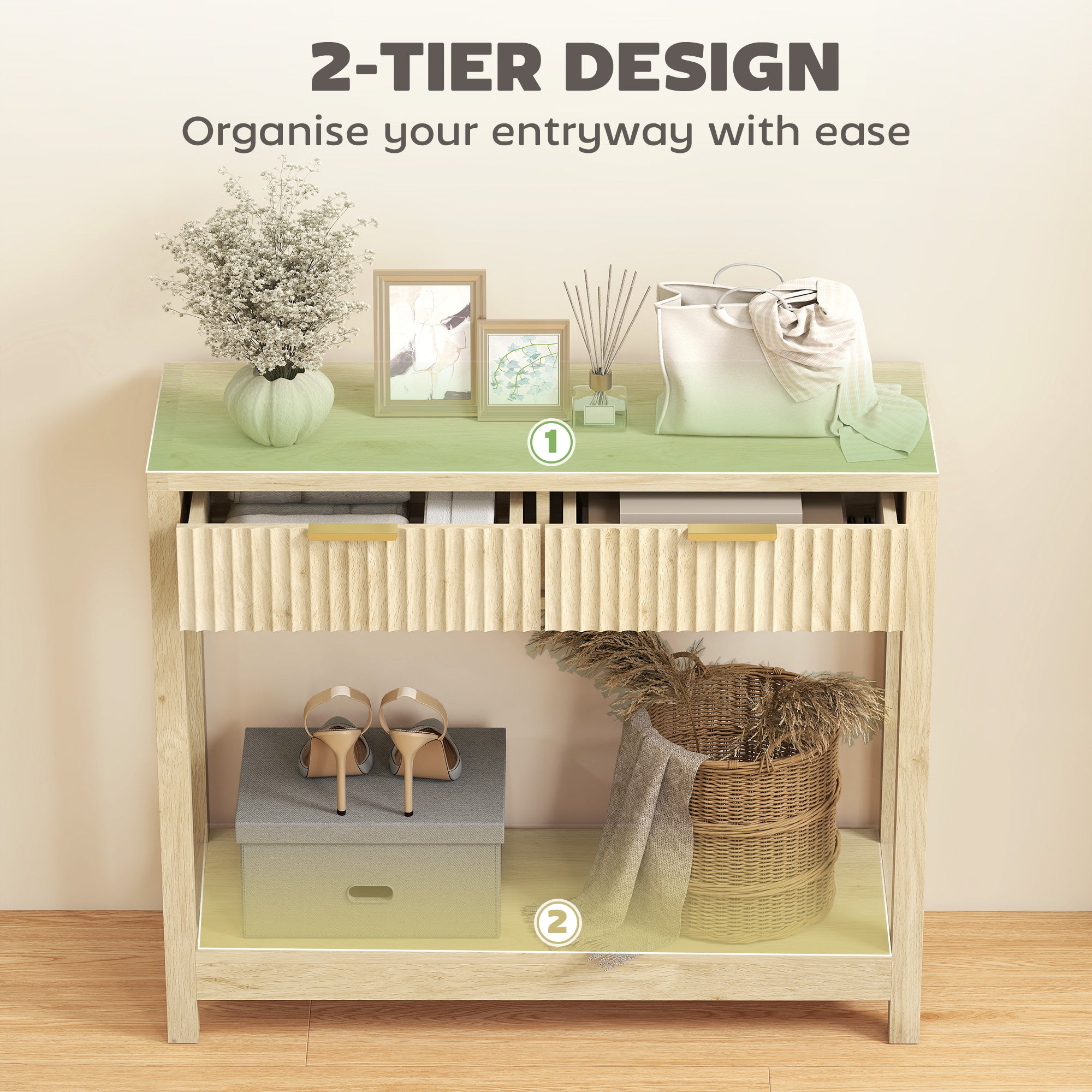 Natural Wood Console Table