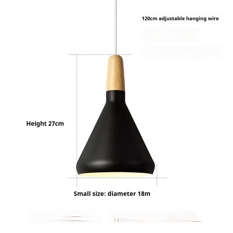 Nordic Denmark Modern Simple Warm Solid Wood Macaron Aluminum Chandelier
