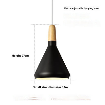 Nordic Denmark Modern Simple Warm Solid Wood Macaron Aluminum Chandelier