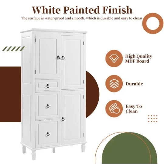 White Retro Storage Cabinet