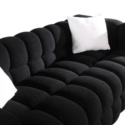 White Boucle 3-Seater Sofa