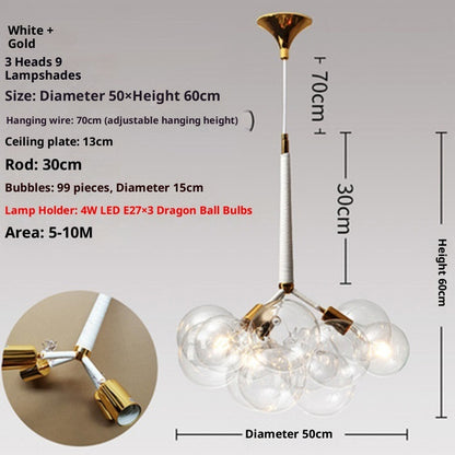 Children's Room Warm Creative Glass Chandelier