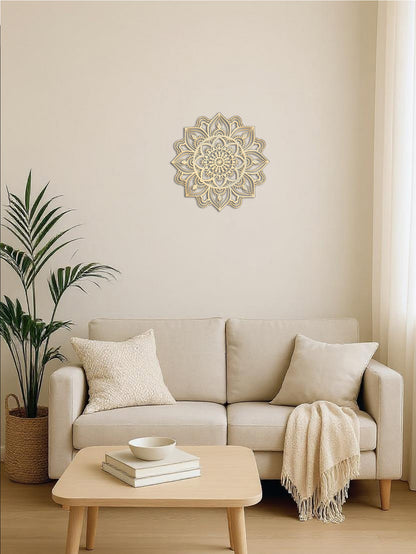 Hand-Hammered Moroccan Metal Mandala Wall Art - Bohemian Living Room Decor