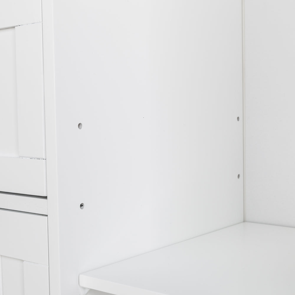 White Bathroom Storage Cabinet Four-Drawer Design