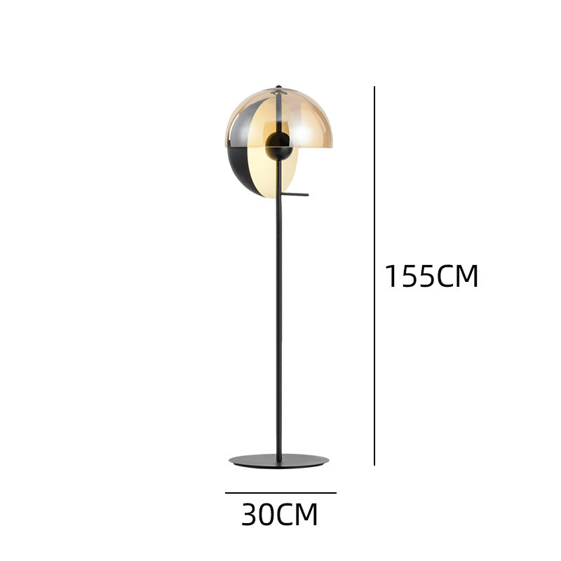 Amber Glass Floor Lamp For Living Or Bedroom