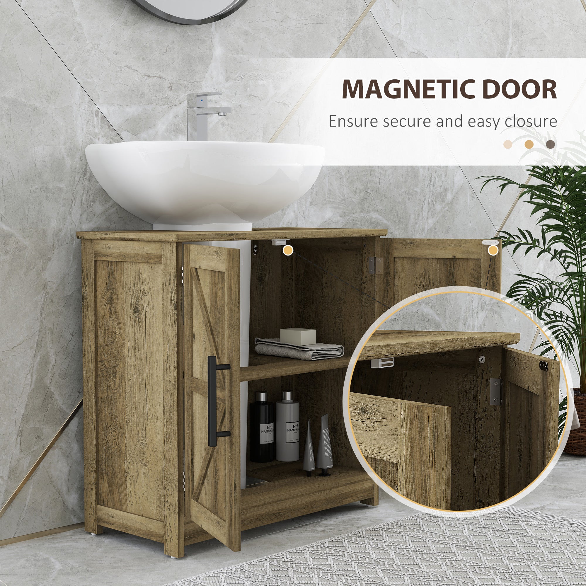 White Barn Door Sink Cabinet