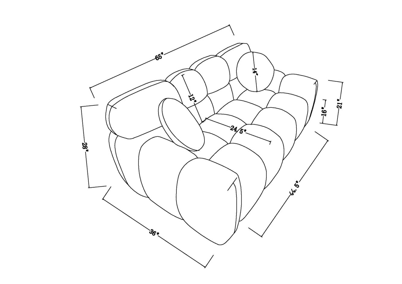 Beige Boucle Sofa