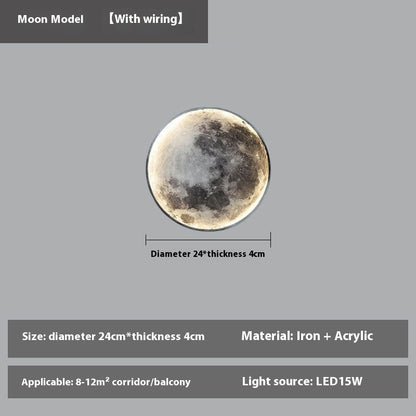 Moon Wall Bedroom Bedside Living Room Background Wall Decorative Lamp