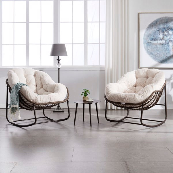 White Rattan Rocking Chair