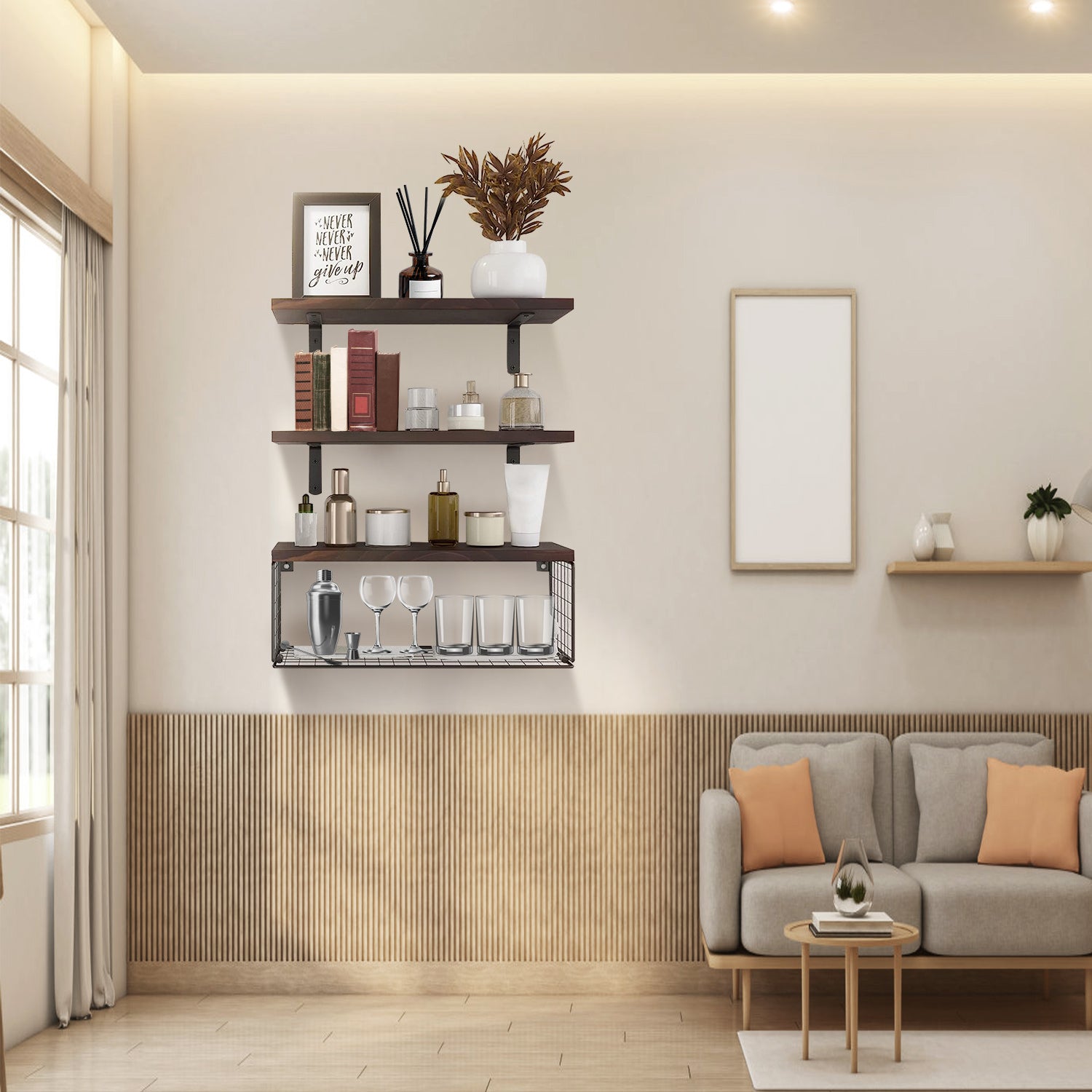 Black Basket Wall Shelf