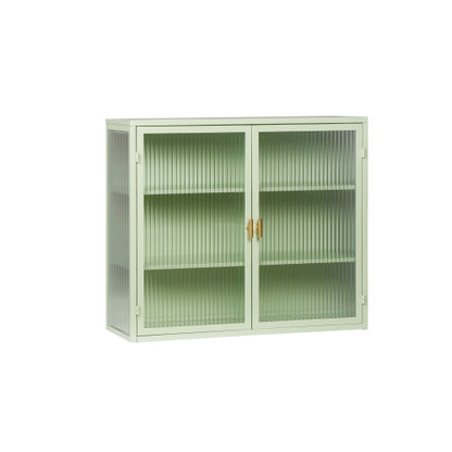 Modern Double Door Wall Cabinet With Glass Door With Three Levels Of Storage For Entrance Living Room, Bathroom, Dining Room, Mint Green Unavailable Platforms- Temu