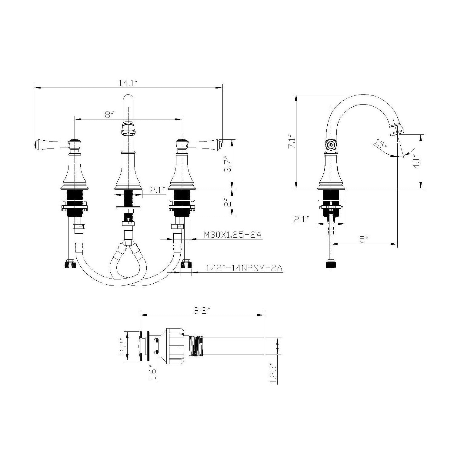 Chrome Modern Faucet Set