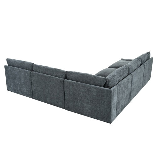 Gray Sectional Sofa Hidden Storage Dark Gray
