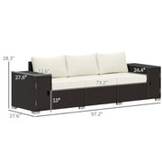 Grey Woven Outdoor Sofa
