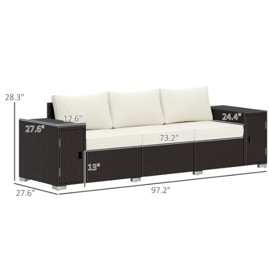 Grey Woven Outdoor Sofa