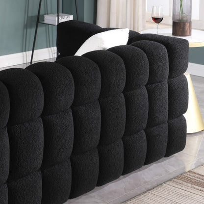 84.3 Length ,35.83 Deepth ,human Body Structure For USA People, Marshmallow Sofa,boucle Sofa ,White Color,3 Seater