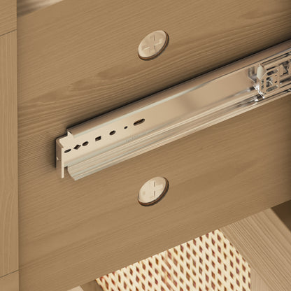 6 Drawers Rattan Dresser Rattan Drawer, Bedroom,Living Room