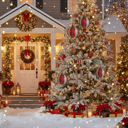 4-piece Set Of 4.7-inch Christmas Glass Ball Ornaments, Festive Tree Hanging Decorations, Party Decoration Supplies, Shipped By FBA, Prohibited From Sale On The Temu Platform