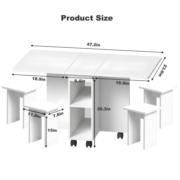 White Drop Leaf Table Set