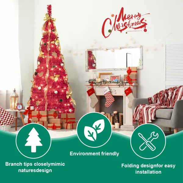 Red LED Pop-Up Christmas Tree