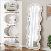 White Wave Floor Mirror