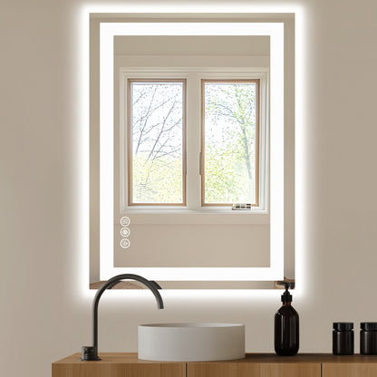 Anti-fog LED Bathroom Mirror With Dual Light Source And Three Lighting Modes