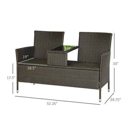 Outdoor Patio Loveseat Conversation Furniture Set