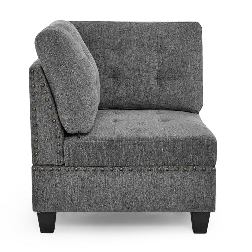 Corner Sofa For Modular Sectional,Grey Chenille 31.5x31.5x36.