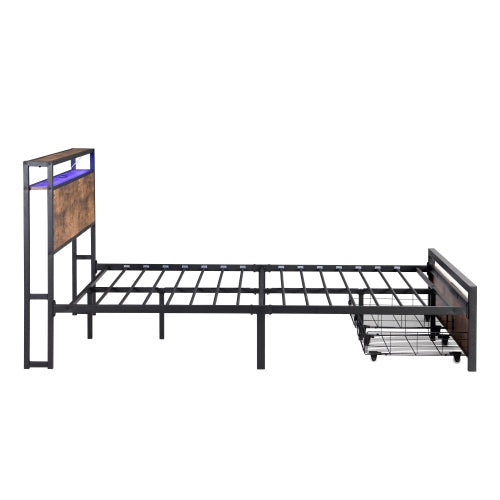 Gray LED Storage Bed