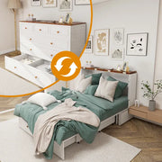 White Wood Murphy Bed