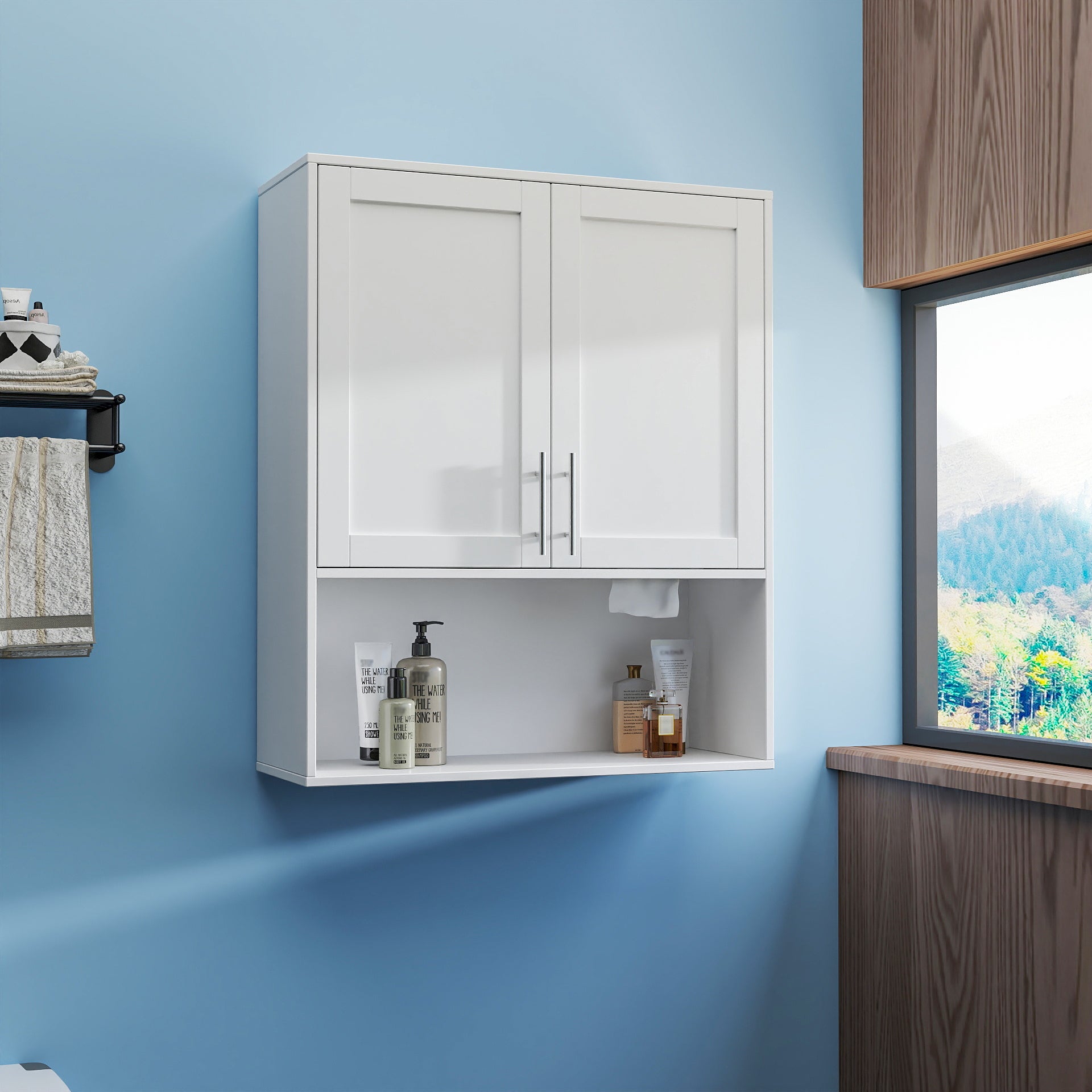 Dual Mirror Storage Cabinet