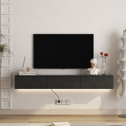 Black Gloss LED TV Stand