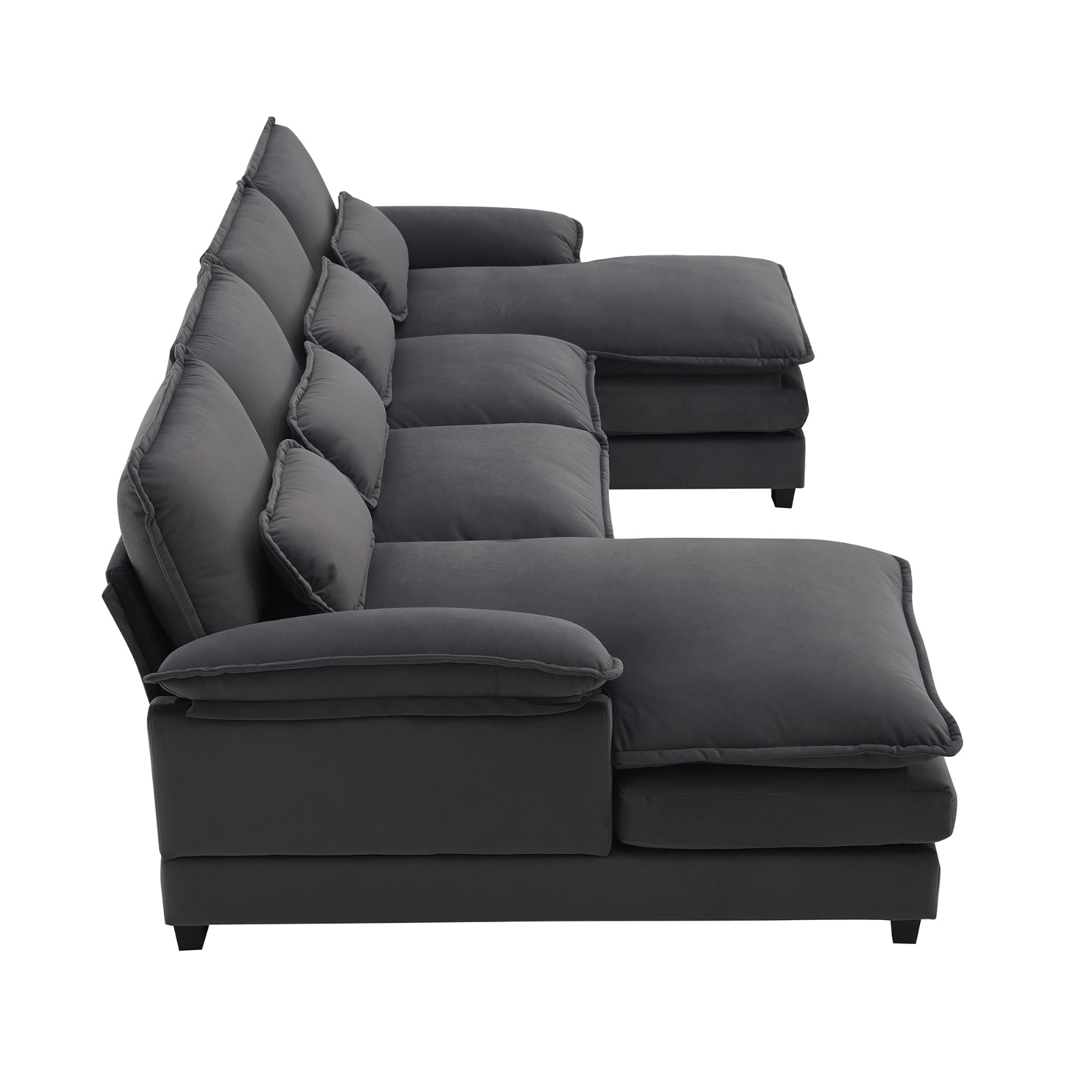 Gray Velvet Sectional Sofa