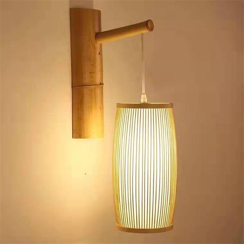 Bamboo Plait Staircase Lamp