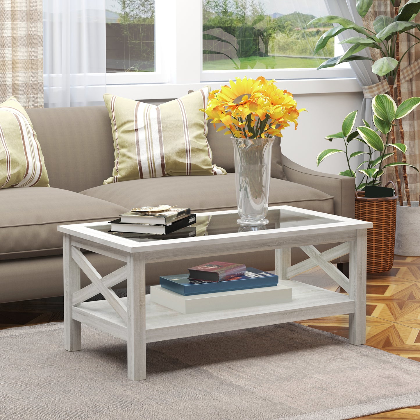 Coffee Table with Tempered Tabletop