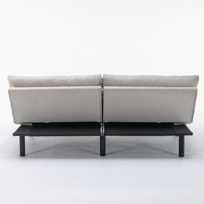 Cream Convertible Folding Modern Sofa Bed
