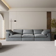 Grey Chenille 3-Seater Sofa