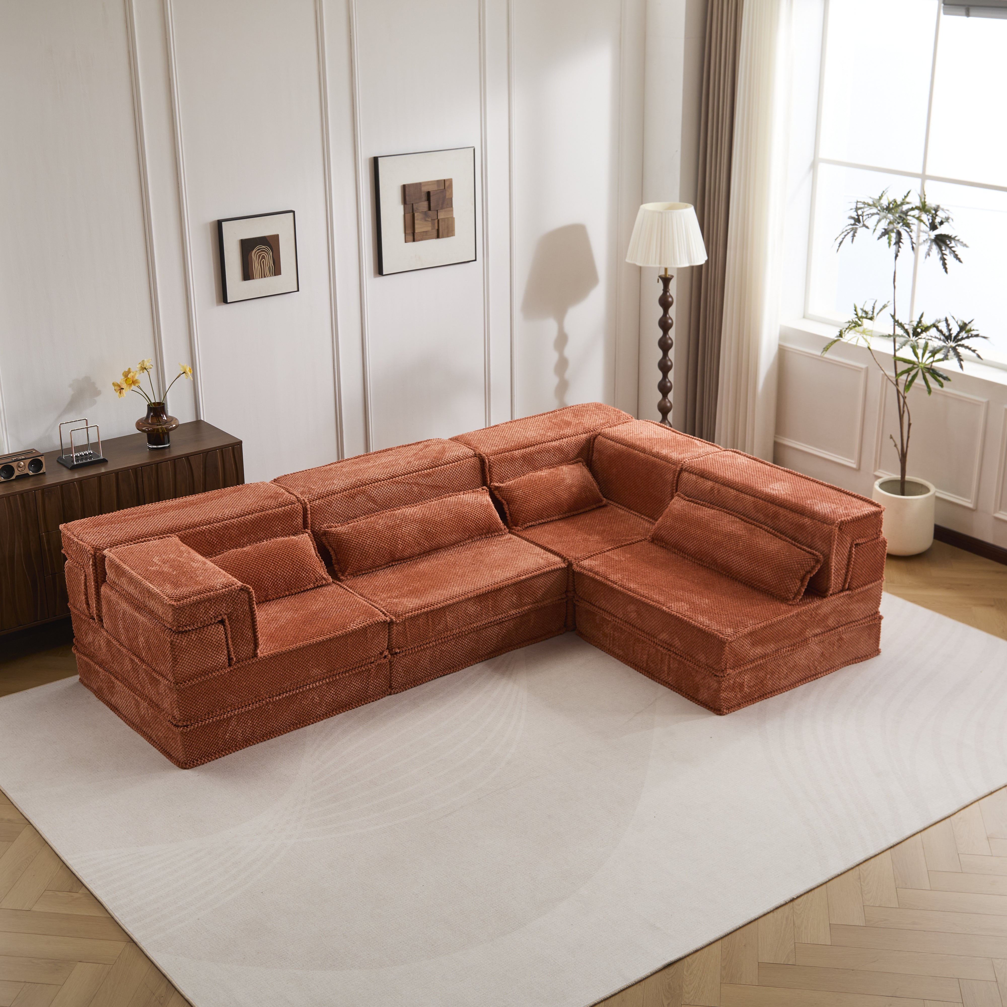 Orange Modular Floor Sofa