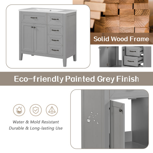 Gray Solid Vanity Cabinet