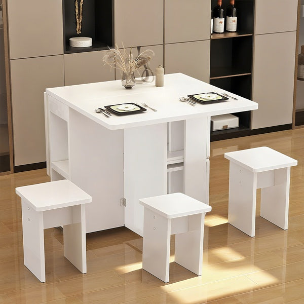 White Drop Leaf Table Set