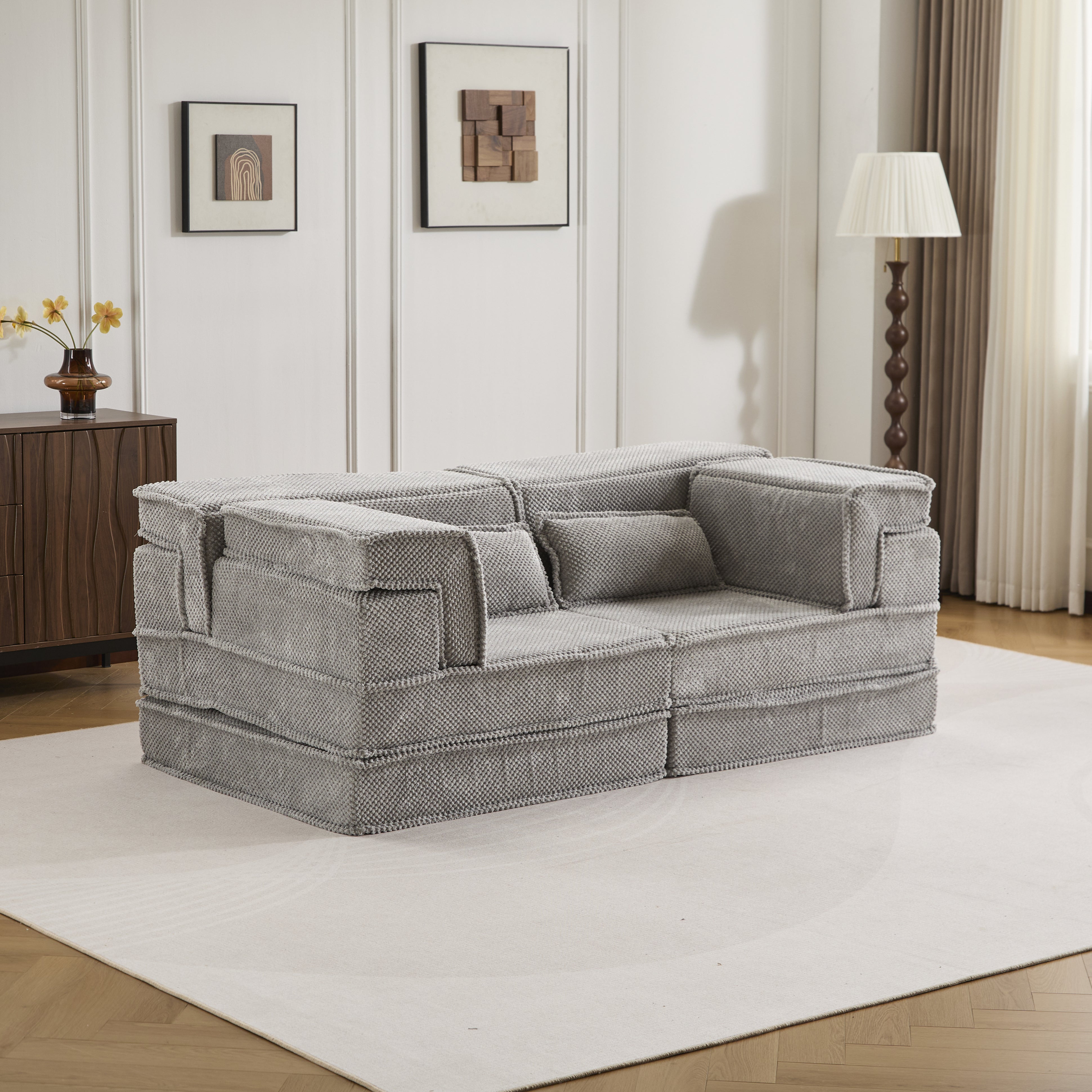 Light Grey Modular Loveseat