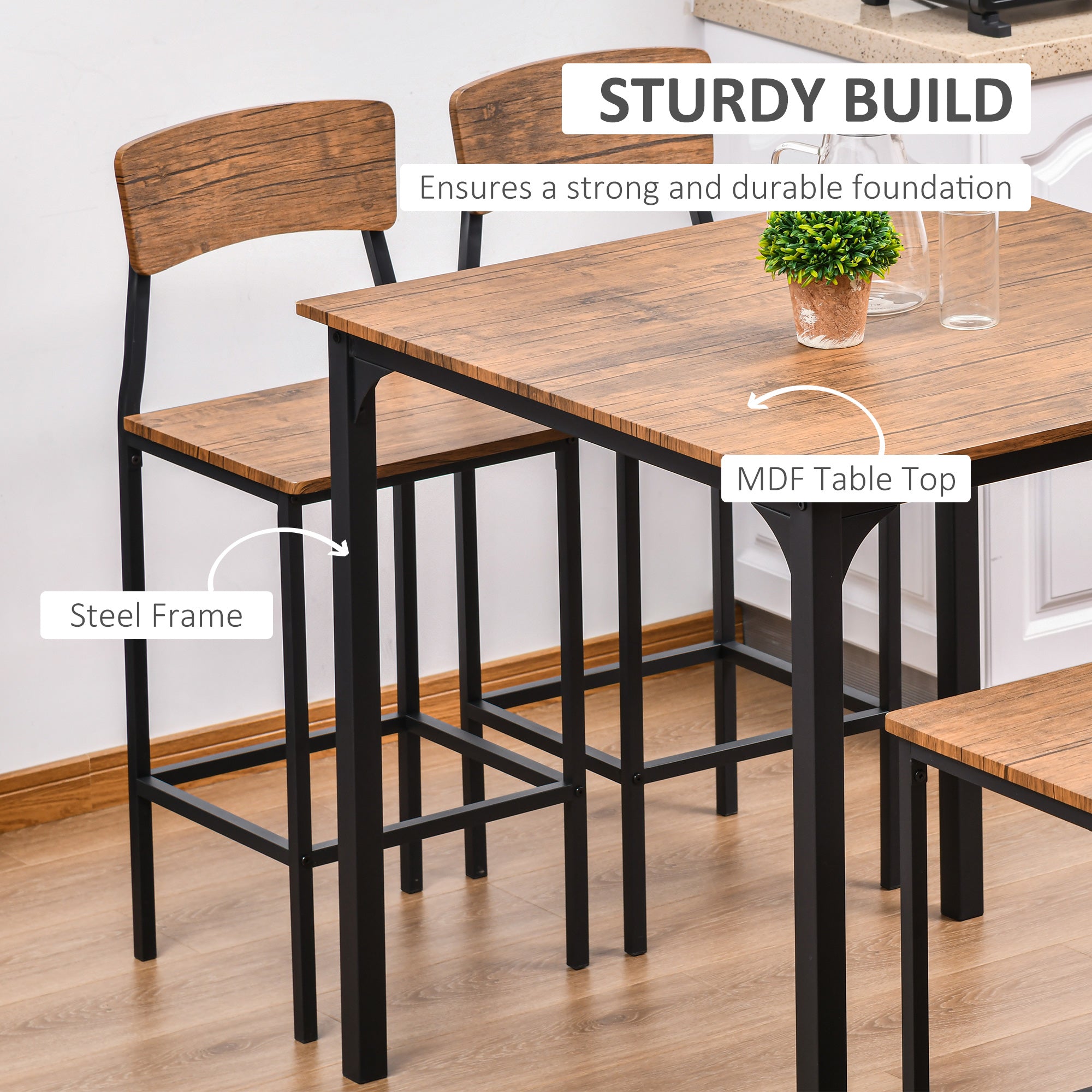 Walnut Modern Dining Set