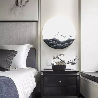 Chinese-style Wall Lamp LED Zen Living Room Bedroom Bedside Lamp