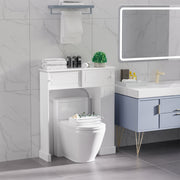 White Bathroom Storage Cabinet Over-Toilet MDF