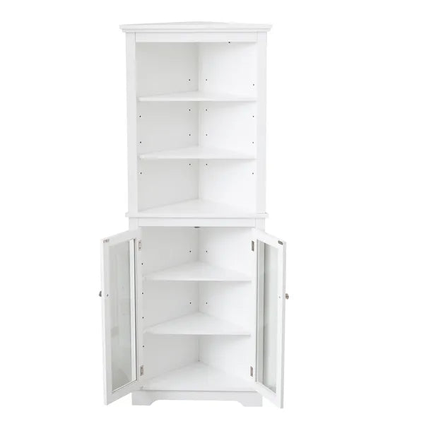Matte White Corner Cabinet