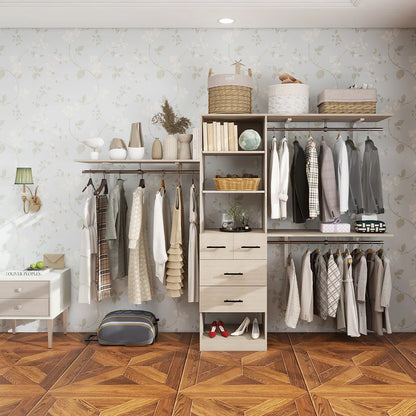 Closet Organizer System, Closet Organizers With Clothing Racks For Hanging Clothes, Closet System With Drawers ,Walk In Closet Organizers And Storage With Shelves, Walk In Closet System