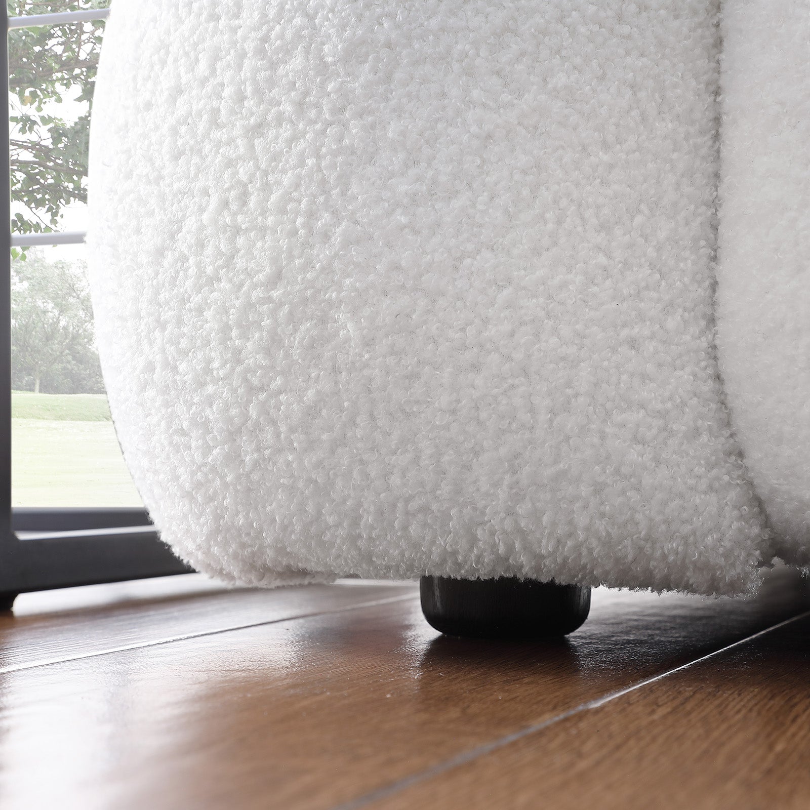 White Boucle 2-Seater Sofa
