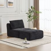 Black Corduroy Chaise Sofa