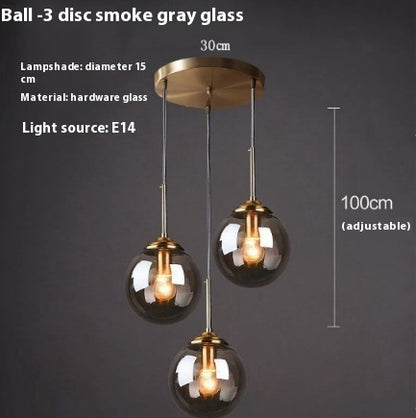 Simple Modern Round Glass Ball Chandelier